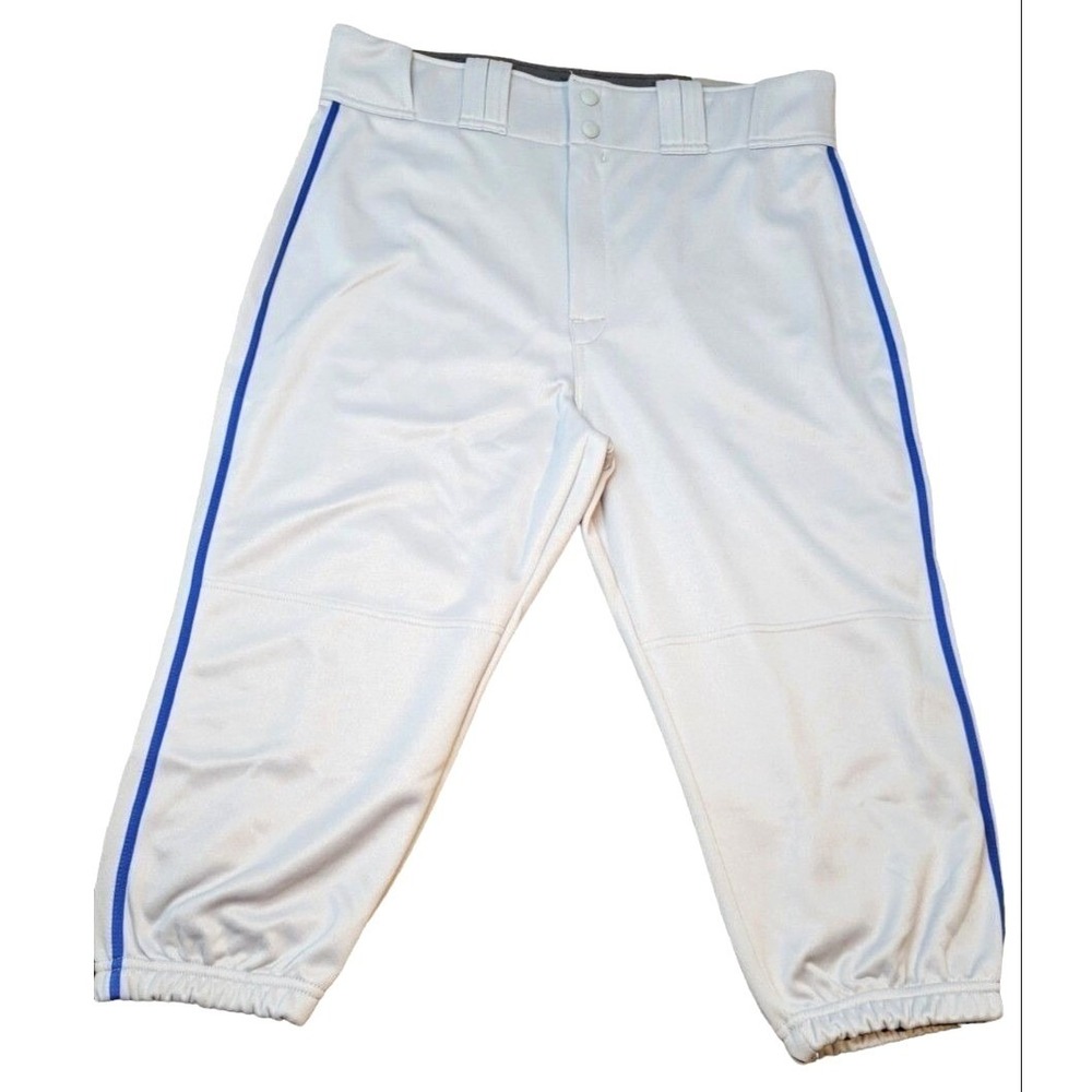 Easton Rival+ Piped Knicker Baseball Pants Gray Royal Blue Mens Large A167162